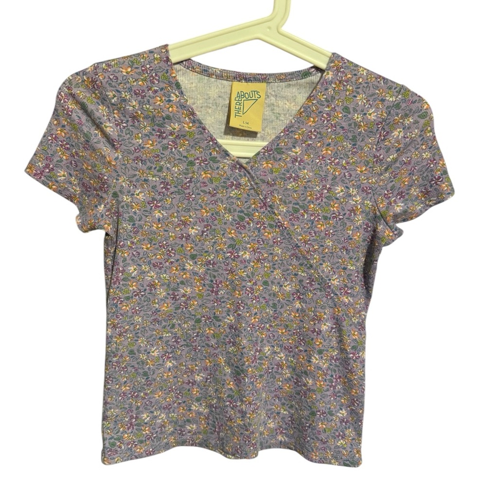 Kid’s Floral V-Neck Top - Multicolor
